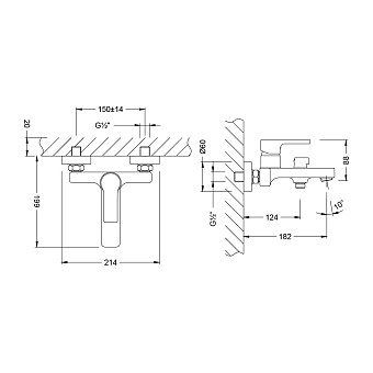 Смеситель для ванны LEMARK Aura LM0614CH хром