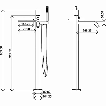 Смеситель для ванны Boheme Stick 129-BB.2 чёрный