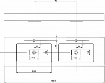 Раковина накладная Акватон Ричмонд 1A70573KRD010 150х50см