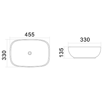 Раковина накладная AM-PM Universal C8FC0X045GWRE 45,5х33см