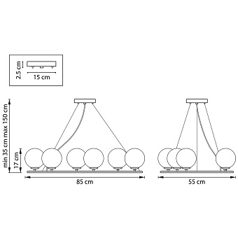 Люстра подвесная Lightstar Croco 815360 40Вт 6 лампочек E14