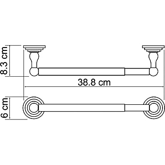 Полотенцедержатель WASSERKRAFT Isar K-7391 тёмная бронза 32см