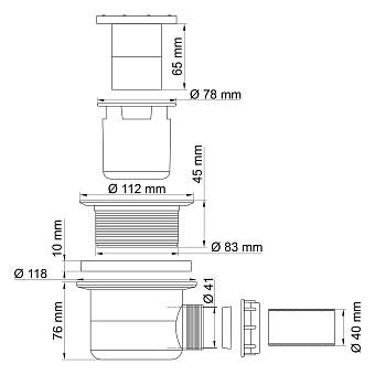 Сифон для поддона WASSERKRAFT D454 d83см