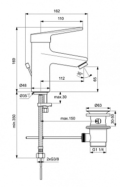 Смеситель для раковины IDEAL STANDARD CERAPLUS 2 BC091AA хром