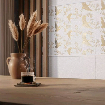Настенная плитка KERAMA MARAZZI Гарса 12154R белый 25х75см 1,125кв.м. структурная
