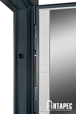 Входная дверь АНТАРЕС Дуэт Z0000012576 970х2050мм Серый матовый\Белый матовый левая