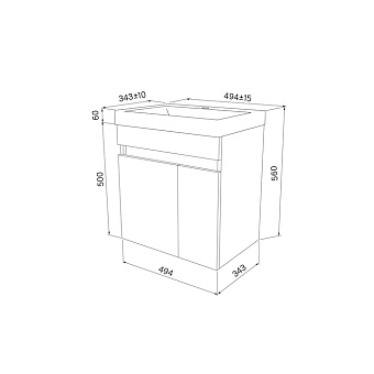 Тумба под раковину подвесная IDDIS Zodiac ZOD5CD0i95 34х49,4х51,3см
