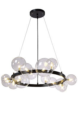 Люстра подвесная CRYSTAL LUX AGATA AGATA SP15 V2 BLACK/TRANSPARENTE 75Вт 15 лампочек G9