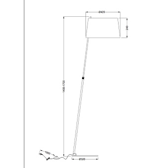 Торшер Maytoni Bergamo MOD613FL-01B 60Вт E27