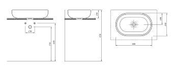 Раковина накладная Kale ZERO 47171 60х38см