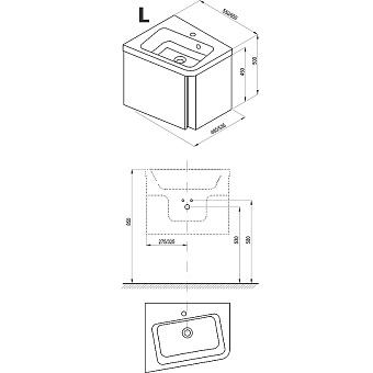 Тумба под раковину RAVAK 10° X000000739 48,5х55х45см
