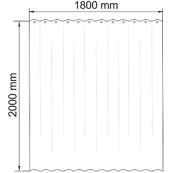 Шторка для ванной WASSERKRAFT Dill 180х180см зелёный/чёрный