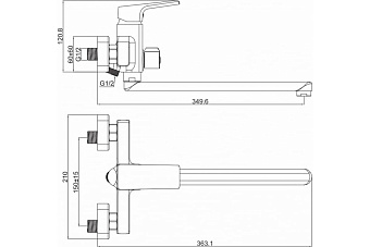 Смеситель для ванны Maxonor MN2272 хром