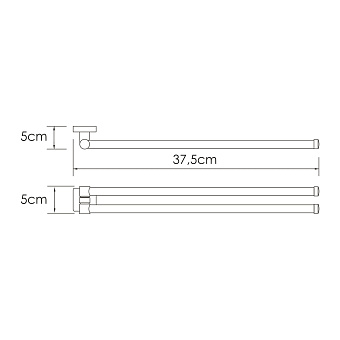 Полотенцедержатель WASSERKRAFT Rhin K-8731 хром 43,5см