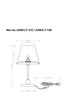 Настольная лампа Arte Lamp Elba A2581LT-1CC 60Вт E27