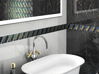 Декор KERAMA MARAZZI Алькала MM7203 белый мозаичный 50х20см 1кв.м.