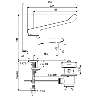 Смеситель для раковины IDEAL STANDARD CERAPLAN BD218AA chrome