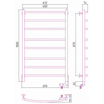 Полотенцесушитель СУНЕРЖА Галант 2.0 00-5201-1060 хром
