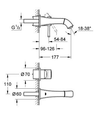 Смеситель для раковины GROHE Grandera 19929IG0 золото/хром