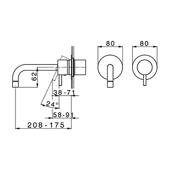 Смеситель для раковины Cisal Less Minimal LM00551640 чёрный (матовый)