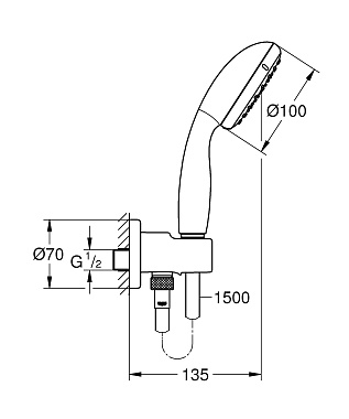 Душевой комплект GROHE Tempesta 100 26406001 хром