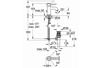 Смеситель для раковины GROHE BauClassic 23161000 хром