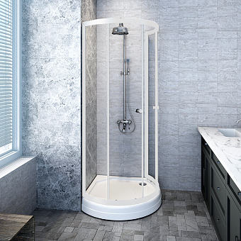 Угловое ограждение RADOMIR Стронг 1-09-1-0-0-1800 180х90см стекло прозрачное