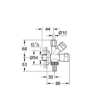 Вентиль запорный GROHE 41073000