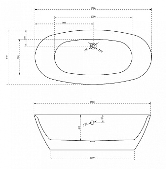 Ванна акриловая Abber AB9205 180х84см отдельностоящая