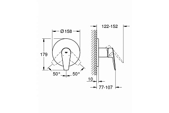 Смеситель для душа GROHE BauEdge 24161001 хром