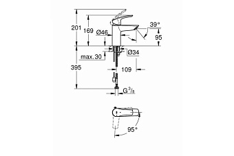Смеситель для раковины GROHE Eurosmart 23372003 хром