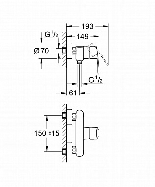 Смеситель для душа GROHE Eurostyle Cosmopolitan 33590002 хром