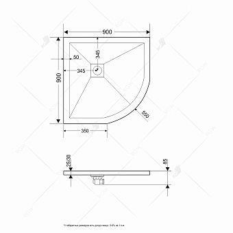 Душевой поддон RGW Stone Tray 16153099-01 ST/R-W 90х90см
