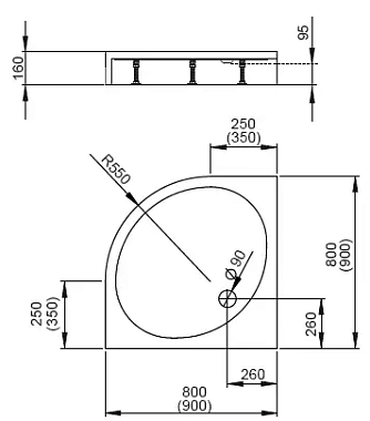 Душевой поддон RADAWAY Patmos 4S88155-05 80х80см