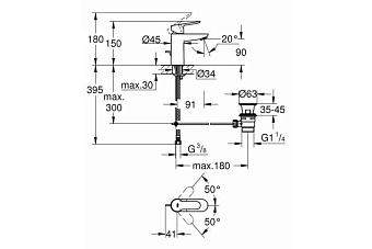 Смеситель для раковины GROHE BauEdge 23328000 хром