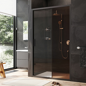 Душевая дверь AM-PM Gem Solo W90G-120-1-195BBr 195х120см стекло бронза