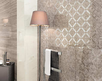 Керамическая мозаика Atlas Concord Италия Marvel Pro 9MVA Travertino Alabastrino Diagonal Mosaic 30,5х30,5см 0,558кв.м.