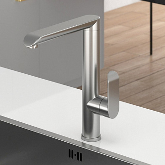Смеситель для кухни MELANA Paola Hi-tech 610603 поворотный излив сатин