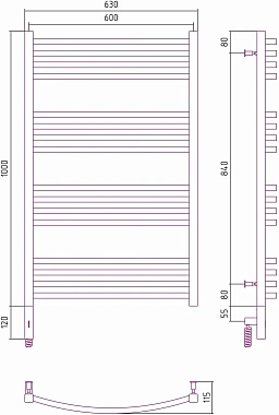 Полотенцесушитель СУНЕРЖА Аркус 3.0 00-5704-1060 хром