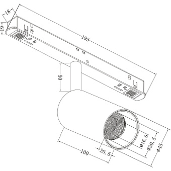 Магнитный трековый светильник Maytoni Focus LED TR032-4-5W3K-M-DS-B 5Вт LED чёрный