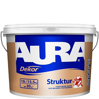 Краска для минеральных поверхностей структурная Aura(Eskaro) Decor Structur Белый основа A 10л