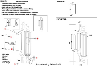 Бра CRYSTAL LUX TOMAS TOMAS AP1 BRASS 60Вт E14
