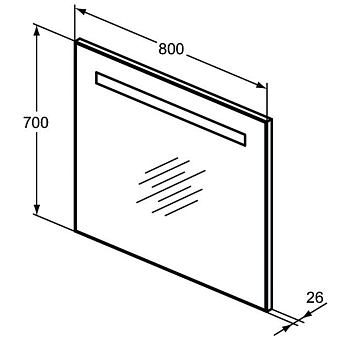 Косметическое зеркало IDEAL STANDARD MIRROR&LIGHT T3342BH 70х80см нейтральный с подсветкой