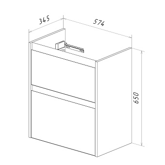 Тумба под раковину напольная LEMARK Combi LM03C60T-dub 35х57,4х65см