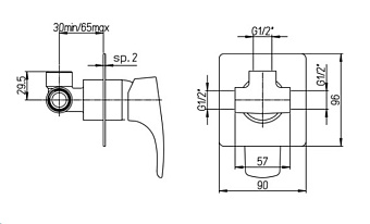Смеситель для ванны Paini F1 F1CR691 хром