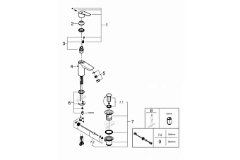 Смеситель для раковины GROHE Eurosmart 33265003 хром