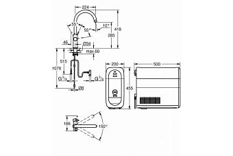 Смеситель для кухни GROHE Blue Home 31455DC0 высокий излив нержавеющая сталь