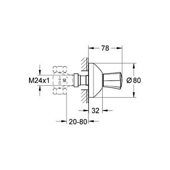 Вентиль запорный GROHE 19808001