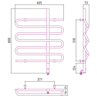 Полотенцесушитель СУНЕРЖА 30-0551-8060 белый матовый