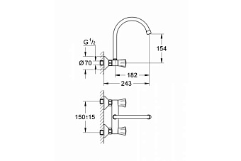 Смеситель для кухни GROHE Costa 31191001 высокий излив хром